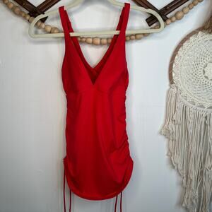 Athleta Red Criss Cross Tankini Swimsuit Top
